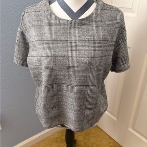 Banana Republic Black and White Plaid Blouse